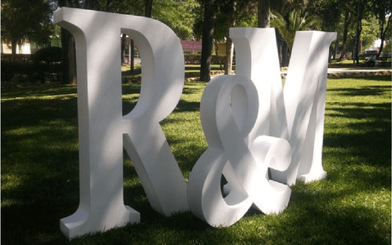 Letras gigantes para bodas